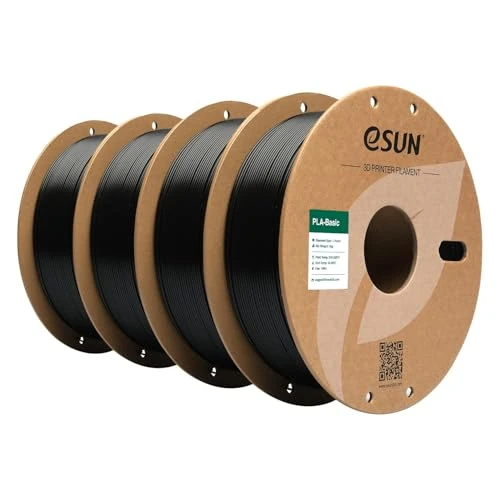 Limited-time offer: eSUN PLA Filament 1.75mm, PLA Basic 3D Printer Filament Dimensional Accuracy +/- 0.05mm, 1KG per Spool, 4 Spools 3D Printing Filament,Black from 48.99 GBP to 48.99 GBP (save 0%)