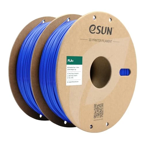 eSUN PLA+ Filament 1.75mm, Verbeterde Taaiheid 3D Printer Filament PLA Plus, Dimensionale Nauwkeurigheid +/- 0.03mm, 1KG per Spoel, 2 Spoelen 3D Printing Filament, Blauw-2KG