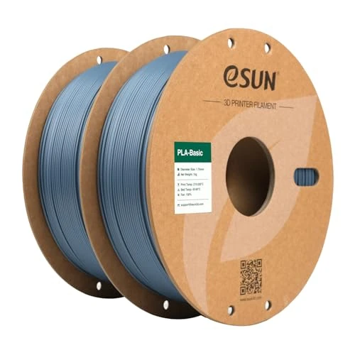 Offre limitee: eSUN PLA Filament 1.75mm, PLA Basic Filament Précision Dimensionnelle +/- 0.05mm, 1KG par Bobine, 2 Bobines Filament pour 3D Imprimantes,Gris et Gris de 23.51 EUR a 22.33 EUR (economie 5%)