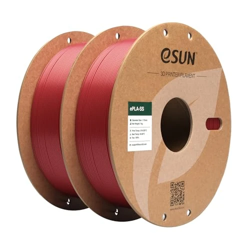 Limited offer: eSUN PLA Filament 1.75mm, PLA Basic 3D Printer Filament Dimensional Accuracy +/- 0.05mm, 1KG per Spool, 2 Spools 3D Printing Filament,Fire Engine Red and Fire Engine Red from 33.46 EUR to 33.46 EUR (save 0%)