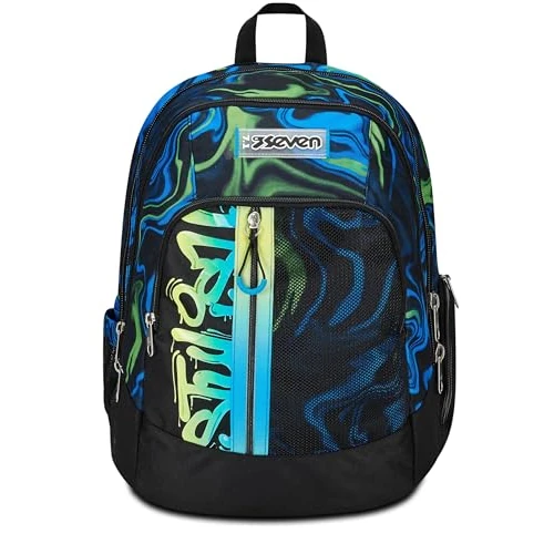 Offerta a tempo: Seven Zaino Scuola Advanced, Nero Blu — 21% da 89,90 € a 71,10 €