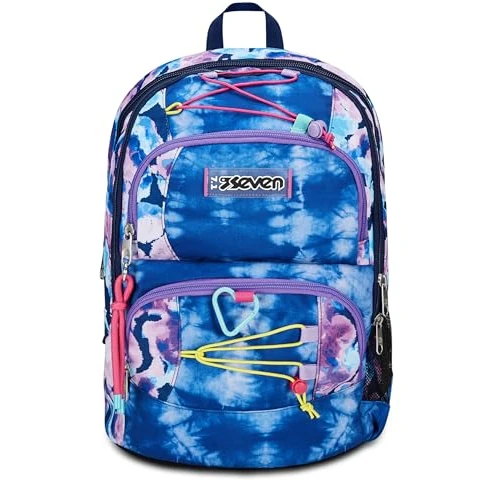 Offerta a tempo: Seven Zaino Scuola Adavanced Pockets, Viola Fucsia, Custom Cloud, Zaino Doppio Scomparto Multi Tasche, Con Tasca Porta PC, Tasca Porta Borraccia e Organizer, Zaino Medie e Superiori, Bambina Ragazza - 48% da 85.90 € a 44.89 €