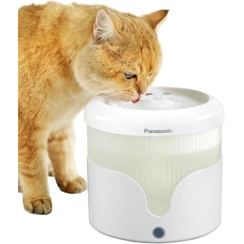 Oferta limitada: PANASONIC CP-JNW01-W Fuente de Agua para Mascotas, para Gatos y Perros de Tamaño Pequeño y Mediano, Capacidad de 1,9 L, Filtración de 4 Capas, Súper Silenciosa, Dos Modos, Blanco de 41.24 € a 35.99 € (ahorro 13%)
