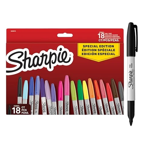 Offerta a tempo: Sharpie Set di pennarelli indelebili | Assortimento di colori in edizione limitata | Punta fine | 18 pennarelli | Set per il ritorno a scuola - 51% da 26.43 € a 12.99 €