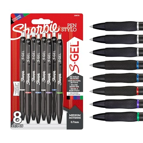 Offerta a tempo: Sharpie S-Gel | Penne gel | Punta media (0,7 mm) | colori assortiti | Confezione da 8 - 53% da 25.42 € a 11.89 €