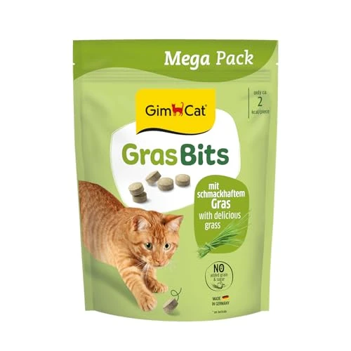 Offerta a tempo: GimCat Erba Bits - Spuntino per gatti senza cereali e ricco di vitamine con erba vera, 1 sacchetto (1 x 425 g) - 18% da 15.29 € a 12.57 €