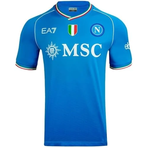 SSC NAPOLI Race Shirt, EA7, Tricolour Shield, Dry Touch Technical Fabric, 2023/2024 Blue