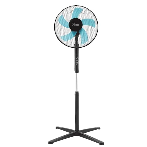 Zeitlich begrenztes Angebot: Ardes - AR5ST40PNR Standventilator mit Fernbedienung STEELO 40PNR - Basis 40 cm Oszillierend mit verstellbarer Neigung - Leiser Standventilator 3 Geschwindigkeiten, Schwarz von 57.78 € auf 57.78 € (0.00% Rabatt)