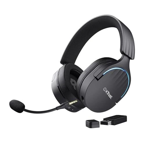 Begrenztes Angebot: Trust Gaming GXT 491 Fayzo Gaming Headset Bluetooth + 2.4 GHz, 7.1 Surround Sound, 22H Akkulaufzeit, 85% Recyclingkunststoff RGB Over-Ear Kopfhörer Kabellos Bluetooth PC PS5 PS4 Switch, Schwarz von 69.98 EUR auf 42.69 EUR (Rabatt 39%)