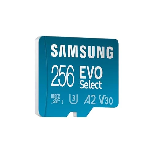 Samsung Memorie EVO Select Scheda MicroSD da 256GB, UHS-I U3, fino a 160 MB/s, compatibile con Smartphone, Tablet, Console Gaming, GoPro