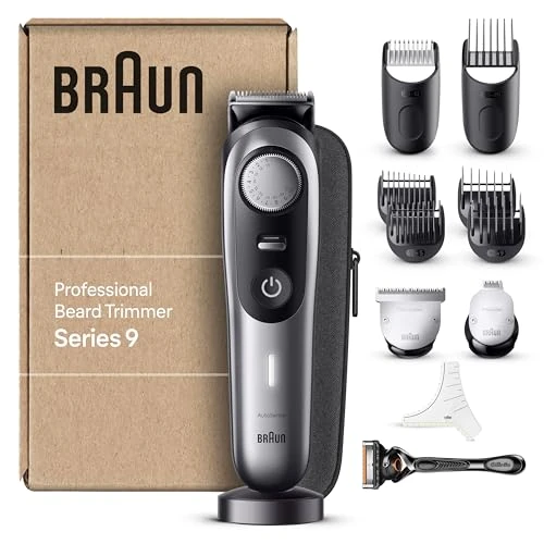 Limited-time offer: Braun Beard Trimmer Series 9 BT9440, Electric Trimmer for Men, with Sharpest ProBlade, 40 Length Settings, Barber Tools, Charging Stand, Travel Case, Stencil from 95.13 GBP to 95.13 GBP (save 0%)