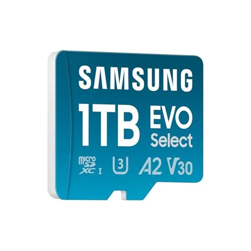 Samsung Memorie MB-ME1T0SA EVO Select Scheda MicroSD da 1TB con Adattatore SD Incluso, UHS-I U3, Fino a 160 MB/s, Compatibile con Smartphone, Tablet, Console Gaming Portatili, GoPro