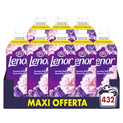 Offerta a tempo: Lenor Ammorbidente Lavatrice Concentrato 432 Lavaggi (8x54), Ametista Rosa E Note Di Muschio, Offre Una Freschezza Duratura Per Un Letto Fresco Fino A 1 Settimana - 0% da 43.65 € a 43.65 €