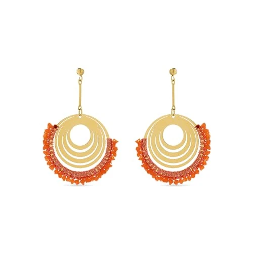 Luxenter - Koraaloorbellen afgewerkt in 18k geelgoud - Ishio