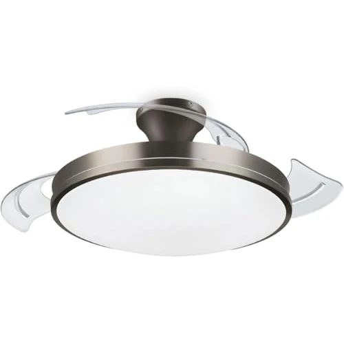 Offre limitée : PHILIPS, Plafonnier LED Atlas 28W avec ventilateur 35W, 2700K-4000K-5500K, télécommande incluse, nickel, pour éclairage de plafond, salon et chambre de 139.01 € à 126.99 € (9% de remise)