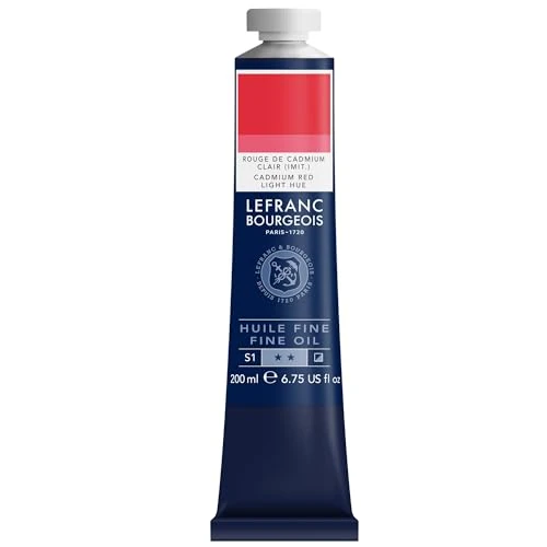Offerta a tempo: Lefranc Bourgeois - Pittura a olio fine di qualità, resistente alla luce e di consistenza uniforme, tubo da 200 ml, ideale per tele e tavole da pittura, Tonalità Rosso Cadmio Chiaro - 32% da 15.95 € a 10.84 €