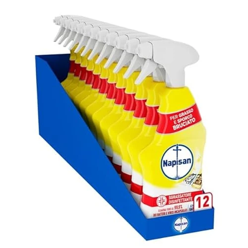 Spray Sgrassatore Disinfettante Limone, Confezione da 12 x 740 ml