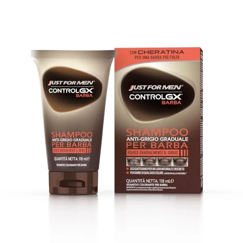 Offerta a tempo: Just For Men Control GX, Shampoo Barba, Anti-Grigio Graduale Uomo, 118 ml - 13% da 10.12 € a 8.76 €