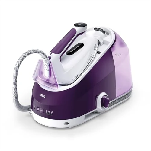 Braun Household CareStyle 5 IS5247 VI Steam Iron - Steam Iron with FreeGlide 3D Soleplate, iCare Mode, Vertical Ironing, Removable 2L Water Tank, Steam Boost 500 g/min, 2400 W, Purple