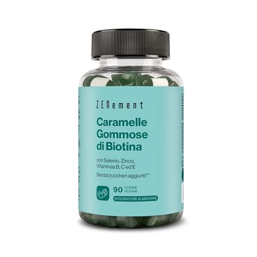 Offre limitée : Biotine Gummies pour Cheveux, Peau et Ongles - Sans Sucres ni Édulcorants Ajoutés - avec Sélénium, Zinc et Vitamines A, C, E et du groupe B - 90 gommes Véganes -Saveur Fruits des Bois – Zenement de 9.97 € à 9.97 € (0.00% de remise)