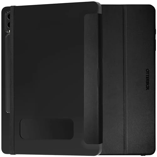 Coque OtterBox React Folio pour Samsung Galaxy Tab S9+ / Samsung Galaxy Tab S10+, Antichoc, Anti-Chute, étui Folio de Protection Fin, testé Selon Les Normes Militaires, Noir, Livré sans Emballage