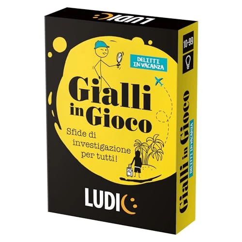 Ludic - Gialli in Gioco Delitti in vacanza - Sfide di investigazione per tutti - Gioco Di Società Formato Viaggio per 2+ Giocatori | IT58790