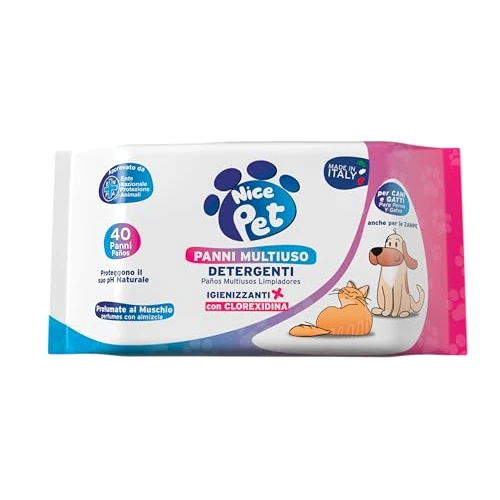 Diva International Nice Pet Multi-Purpose Cleaning Cloths with Chlorhexidine Pack of 40