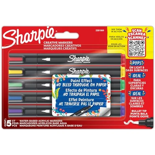 期間限定オファー: Sharpie シャーピー アクリルマーカー 5色 アートマーカー F 中字 水性顔料インク 2201069 通常価格 1100.00 JPY セール価格 1100.00 JPY (割引 0%)