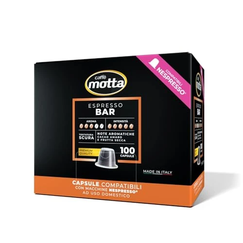 Offerta a tempo: Caffè Motta Espresso Bar 100 capsule - Compatibili con le Macchine ad uso domestico Nespresso® - 0.00% da 30.99 € a 30.99 €