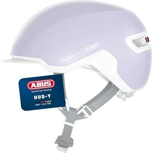 ABUS Casco da bicicletta HUD-Y - con luce posteriore LED magnetica ricaricabile e chiusura magnetica - Casco urbano elegante per l'uso quotidiano - per uomo e donna