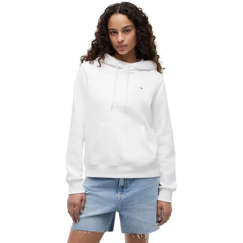 Zeitlich begrenztes Angebot: Tommy Jeans Damen Tjw Reg Flag Hoodie Dw0dw19958 Pullover-Kapuzenpulli, White (White), XL EU von 79.90 € auf 54.84 € (31% Rabatt)