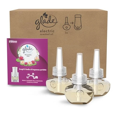 Glade Electric Liquid Air Freshener with Essential Oils, Relaxing Zen Fragrance, 3 Refills