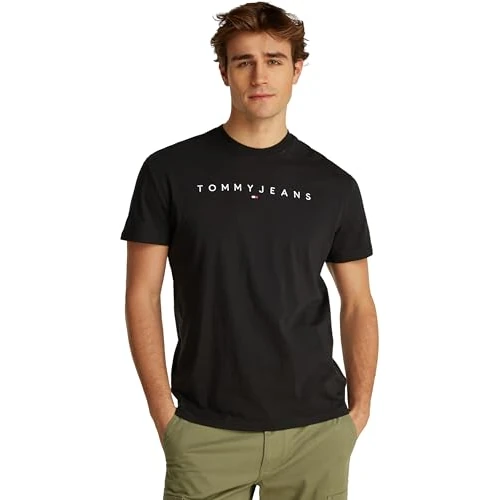 Limited-time offer: Tommy Jeans Women’s Linear Logo Short Sleeve Cotton T-Shirt Black (Black) from 30.00 GBP to 22.40 GBP (save 25%)
