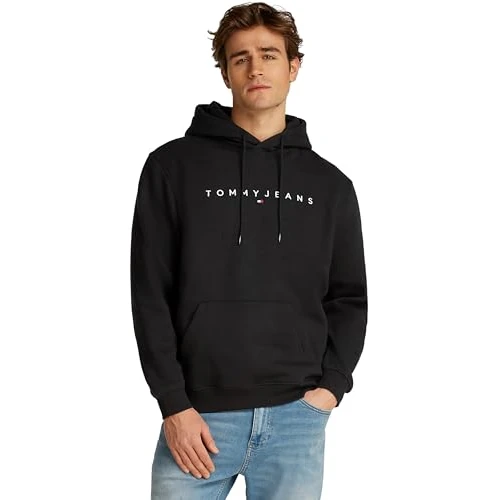 Tijdelijke aanbieding: Tommy Jeans Heren TJM REG LINEAR LOGO HOODIE EXT DM0DM20746BDS002 Pullover Hoodie, Zwart (Zwart), S, Zwart (zwart), S van 80.52 EUR naar 80.52 EUR (korting 0%)