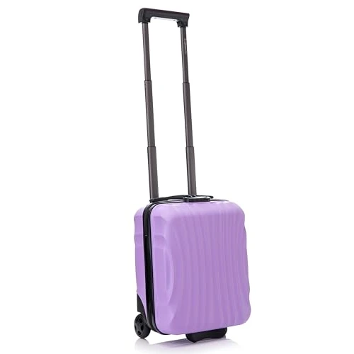R.Leone Walizka na bagaż podręczny 55 x 40 x 20 cm ultra lekki twardy ABS 4 koła autonomiczne 3N, fioletowy, 915 40X30X20cm 2Ruota, Koła obrotowe