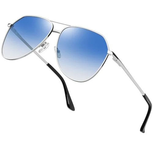 Oferta limitada: Joopin Gafas de Sol Mujer Hombre Polarizadas Azul Degradado y Marco Plateado de 21.99 EUR a 21.99 EUR (ahorro 0%)