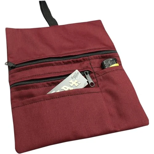 Russo Handmade: Astuccio Portatabacco e Accessori Artigianale in Tessuto. Uomo/Donna con Doppia Cerniera per Tabacco e Filtri, 4 Scomparti (bordeaux)