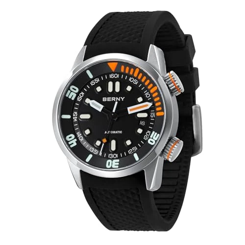 Oferta limitada: BERNY Reloj De Buceo Hombres 20ATM Movimiento Automático Reloj De Pulsera con Cristal De Zafiro Correa De Silicona Cómoda Super Luminoso de 160.99 EUR a 128.79 EUR (ahorro 20%)