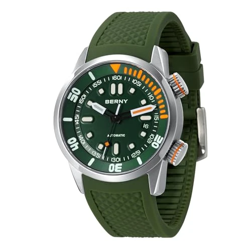 Oferta limitada: BERNY Reloj De Buceo Hombres 20ATM Movimiento Automático Reloj De Pulsera con Cristal De Zafiro Correa De Silicona Cómoda Super Luminoso de 160.99 EUR a 128.79 EUR (ahorro 20%)
