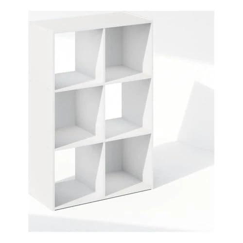 Offerta a tempo: Furinno Pelli Cubic Mobile Portaoggetti, Libreria, Scaffale, 6 Cubi, Bianco - 6% da 70.99 € a 66.87 €