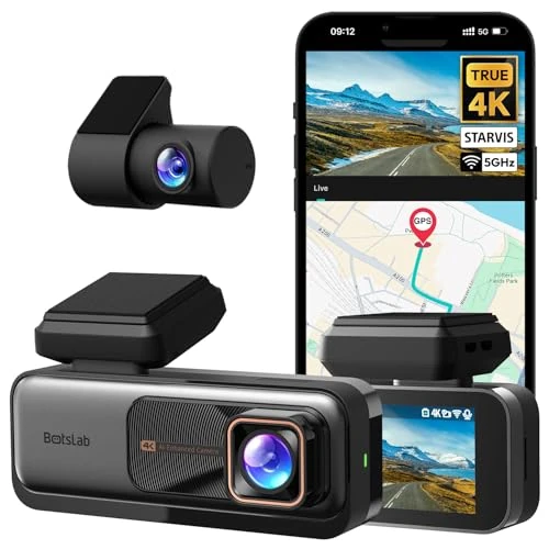 Offerta a tempo: BOTSLAB Dash Cam 4K WiFi Telecamera per Auto, Frontale 4K Posteriore 2K, Super Visione Notturna, ADAS, Registrazione in Loop, WDR, Scheda SD da 64 GB inclusa - 26% da 149.99 € a 111.14 €
