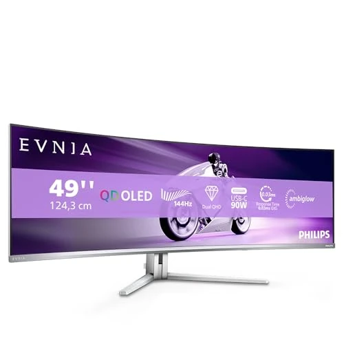 Offerta a tempo: Philips Evnia 49M2C8900L - Monitor da gioco curvo OLED DQHD da 49 pollici — 25% da 949,90 € a 712,74 €