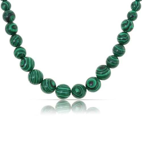 Limited-time offer: Made by Nami Malachite Beaded Choker Necklace - Green Beaded Gemstone Necklace - Natural Stone Necklace - Bohemian Necklaces for Women from 11.77 GBP to 11.77 GBP (save 0%)