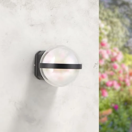 Offerta a tempo: M Ledme - Lampada da Parete Led World 10W, 3000k Bianco Caldo, 920lm, Angolo di Illuminazione 180, Impermeabile IP54, illuminazione ideale per Esterni, Giardino, Terrazza, Patio. LM6162 - 0.00% da 11.08 € a 11.08 €
