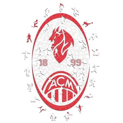 Offre limitée : Iconic Puzzles - Milan Retro Logo, Puzzle en Bois sous Licence Officielle, 100% Durable, Cadeau pour Adultes et Enfants, Taille L, 500 pièces de 63.48 € à 63.48 € (0.00% de remise)