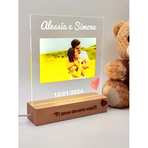 Offerta a tempo: SBUGATTA | Lampada Personalizzata Con Foto | Idea Regalo Per lei e Lui | Festa della Mamma | San Valentino | Anniversario | Idea Natale | Matrimonio (Rettangolare) - 0.00% da 26.90 € a 26.90 €
