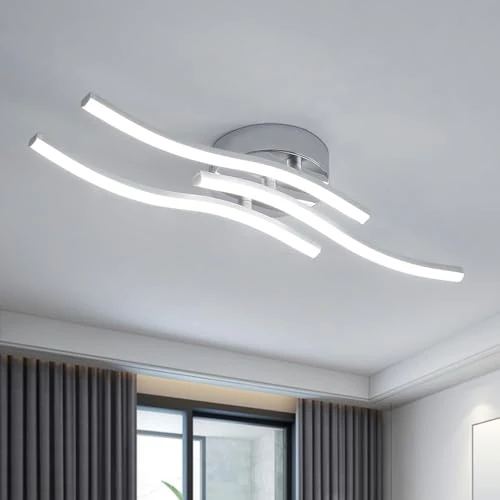 Dorlink Lampadario LED Soffitto, Plafoniera LED Soffitto Moderna, Lampadario Camera da Letto, 18W 1620LM Lampadari Soggiorno，6500K Bianco Freddo, Per Cucina, Corridoio, Ristorante,Ø52CM