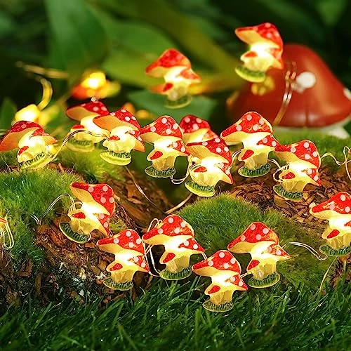 Limitiertes Angebot: Coquimbo Pilz Lichterkette, Pilze Lampe Pilz Deko Gartendeko 3M 30LED Mushroom Lichterkette Batteriebetrieben für Garten Schlafzimmer DIY Weihnachtsbaum Wohnzimmer Balkon Deko von 10.99 EUR auf 6.99 EUR (Spare 36%)