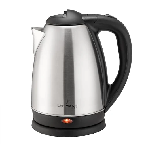 Offerta a tempo: LEHMANN LHOEK-2220D - Bollitore elettrico in acciaio inox, 1,8 l, 2200 W, per alimenti per bambini, tè, caffè, spegnimento automatico e protezione da surriscaldamento, senza BPA, colore: Argento - 32% da 24.99 € a 16.99 €