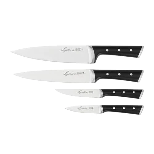 Offerta a tempo: Lagostina Iceforce, Set Coltelli da Cucina, 4 Coltelli in Accaio Inox con Lama Raffreddata, Confezione con Coltello Chef 20 cm, Per affettare 20 cm, Spelucchino 9 cm e Multiuso 11 cm - 39% da 64.99 € a 39.90 €